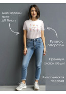 Футболка с принтом delicate flowers теплый белый