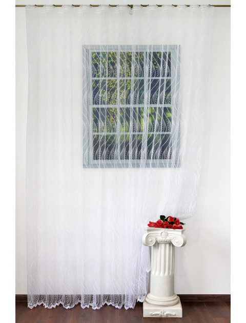 Тюль сетка с вышивкой 7081354 beyaz, белый