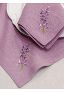 Набор салфеток с вышивкой Лаванда лен сиреневый