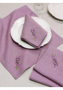 Набор салфеток с вышивкой Лаванда лен сиреневый