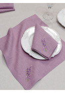 Набор салфеток с вышивкой Лаванда лен сиреневый