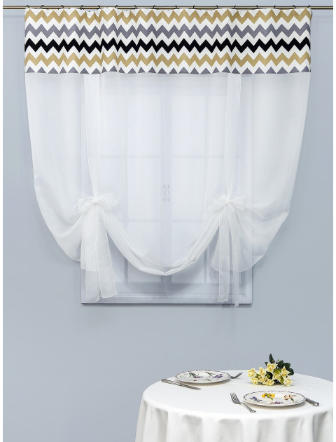 Тюль экран Глен Duck 042160v006 молочный бежевый черный