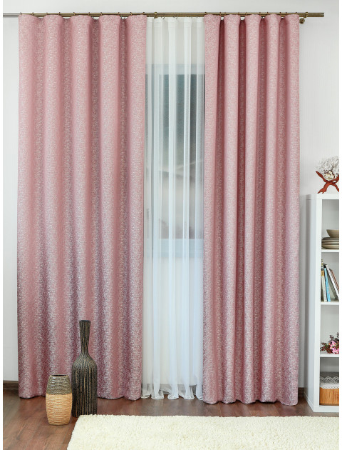 Комплект штор FJ 611124v1002 коричнево-розовый белый