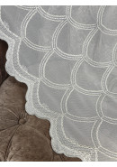 Тюль сетка-вышивка 924786 v gri-ecru, молочный, серый