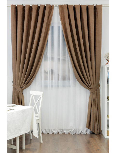 Комплект штор  Braun soft Madrid v 11, коричневый