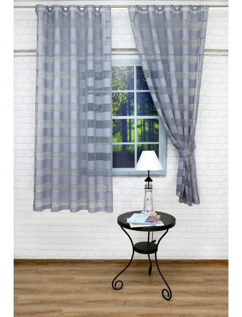 Тюль "Горизонт" c подхватами 1609v3, серо-синий