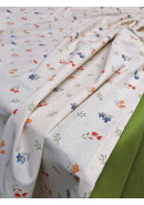 Скатерть Sweet flowers полулен бежевый зеленый Скатерть Sweet flowers полулен бежевый зеленый