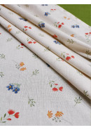 Скатерть Sweet flowers полулен бежевый зеленый Скатерть Sweet flowers полулен бежевый зеленый