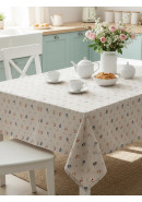 Скатерть Sweet flowers полулен бежевый зеленый Скатерть Sweet flowers полулен бежевый зеленый