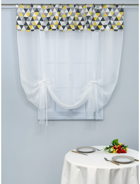 Тюль экран Глен Duck 051790v002 серый желтый