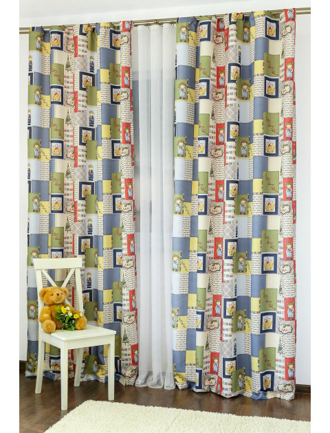 Комплект штор "Детский праздник" 1121-01a синий, жёлтый