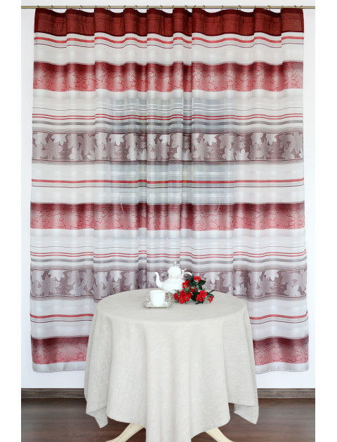 Тюль "Дарама", 8836, белый, бордовый