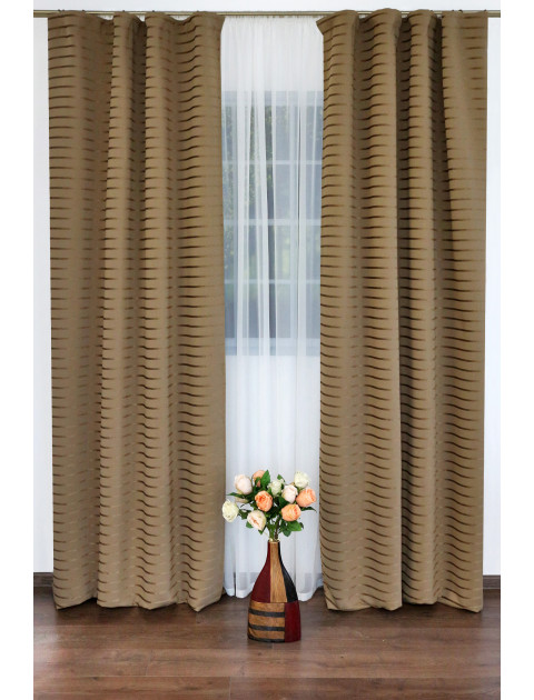 Комплект штор "Блэкаут. Bandelette" без подхватов, хаки