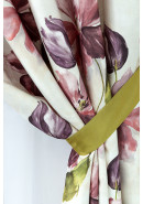 Комплект штор Акварель Тюльпаны Dimout 2084 v03A сливочный розово-сиреневый зеленый
