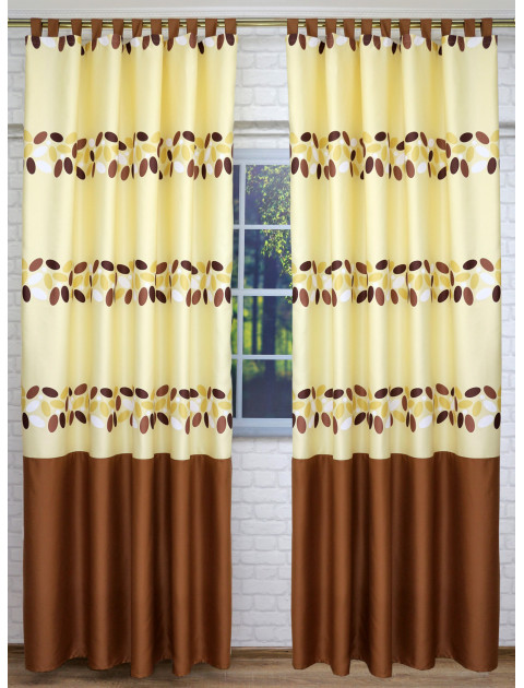 Комплект штор "Клэр" молочный, коричневый