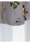 Тюль экран Летний день габардин зеленый желтый серо-голубой