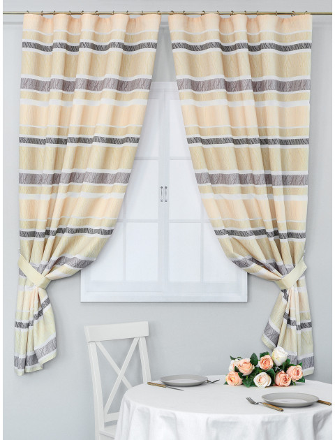 Комплект штор Дарама крэш 55532v109 серый светло-желтый