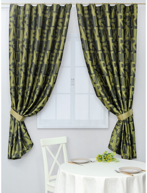 Комплект штор Дарама крэш 55551v101 зеленый темно-зеленый