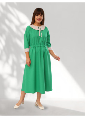Платье Вишня яркий зеленый