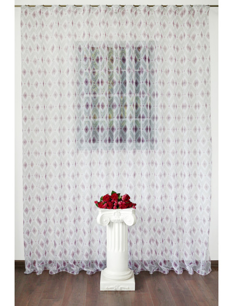 Тюль с принтом Геометрия IKAT geometry ERTVP 97128v3 серый сиреневый
