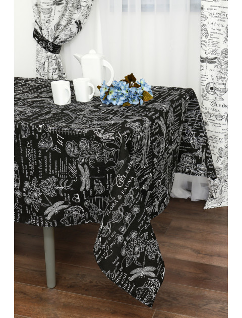 Скатерть Усадьба Ночь черно-белый