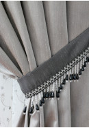 Комплект штор с тюлем "Balletto" Tafta Azra v12, 15841v55.2020 серый, белый, чёрный