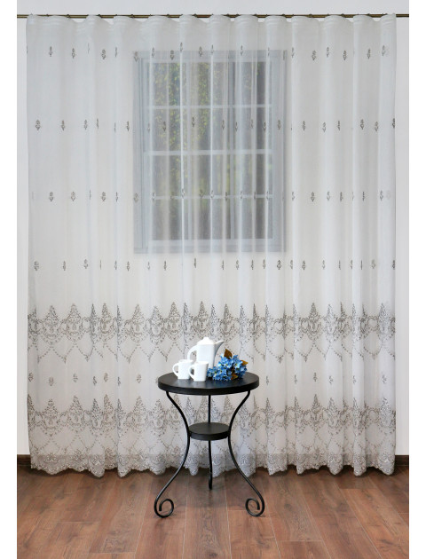 Тюль сетка-батист 4241746 v gri-ecru, белый, серый