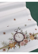 Дорожка декоративная Часы хлопок белый