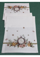 Дорожка декоративная Часы хлопок белый