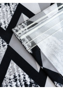 Комплект штор Комбо серый белый черный длинные