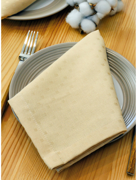 Набор салфеток из цветной ткани duck сливочный квадратик