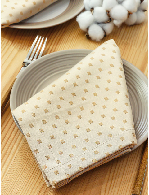 Набор салфеток из цветной ткани duck бежевый квадратик