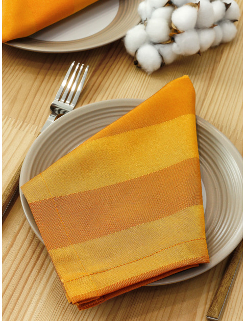Набор салфеток из цветной ткани duck оранжевый полосы
