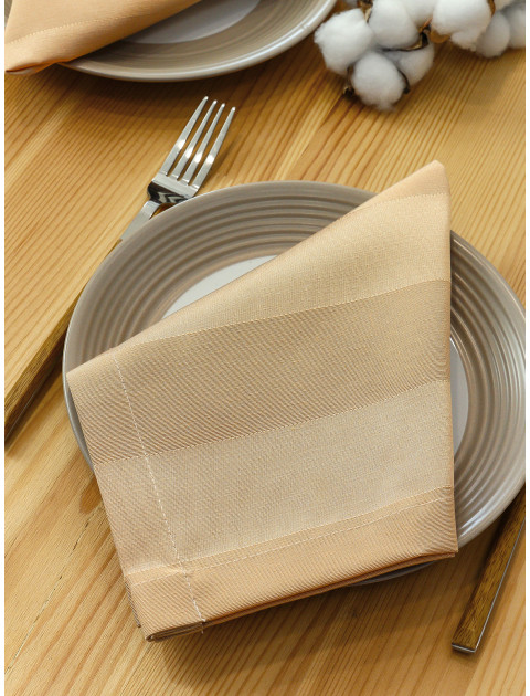 Набор салфеток из цветной ткани duck песочно-бежевый полосы
