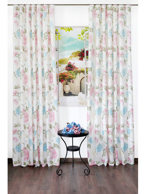 Комплект штор "Акварель", linen w1222/3, белый