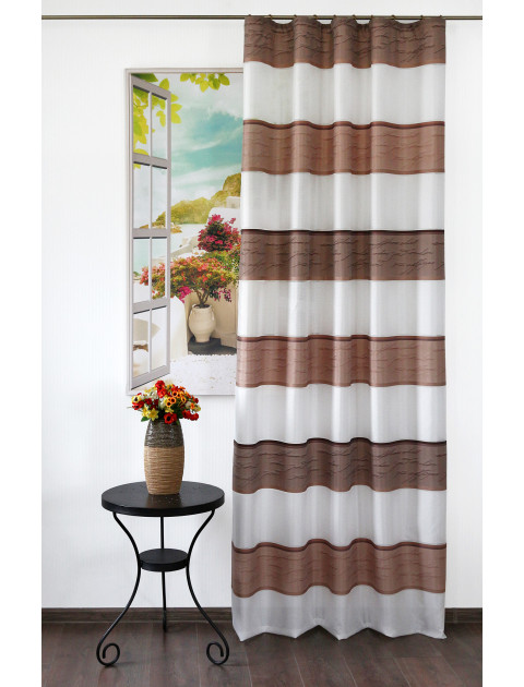 Тюль "Дарама", 9260v05, бело-коричневый