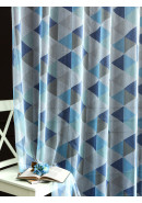 Тюль Fancy Lenow537130 6479v016 с геометрическим принтом синий серый голубой
