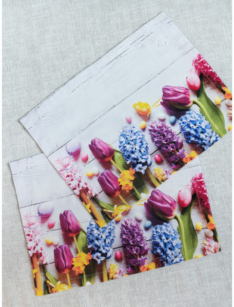 Набор салфеток ланчматов Гиацинты хлопок фиолетовый