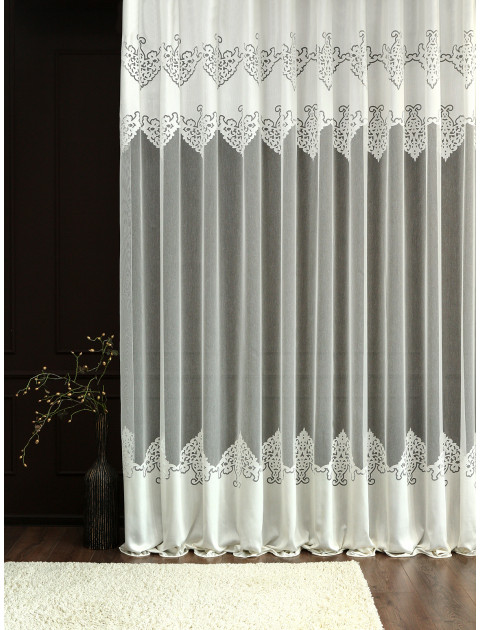 Тюль сетка с купоном Ришелье 1481w2277v1 сливочный