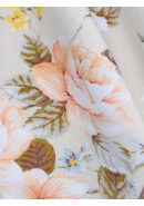 Скатерть Нежный букет габардин серо-бежевый оранжевый Скатерть Нежный букет габардин серо-бежевый оранжевый