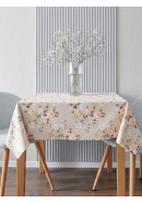 Скатерть Нежный букет габардин серо-бежевый оранжевый Скатерть Нежный букет габардин серо-бежевый оранжевый
