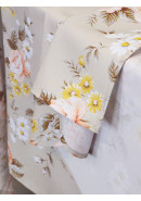 Скатерть Нежный букет габардин серо-бежевый оранжевый Скатерть Нежный букет габардин серо-бежевый оранжевый