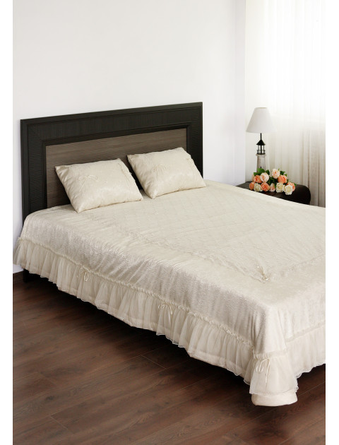 Комплект покрывало и наволочки "Belissimo", молочный