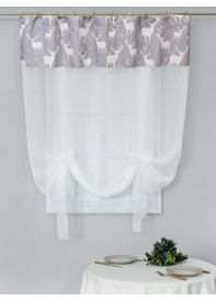 Тюль экран Снегопад габардин светло-серый