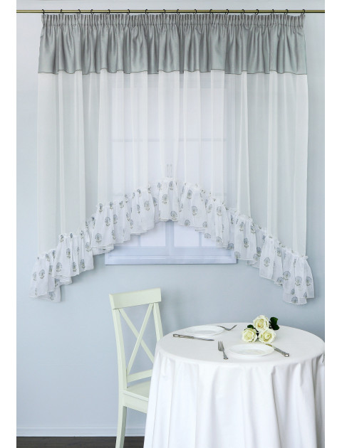 Тюль Арка Одуванчики ERTVP 7122v04 белый светло-серый