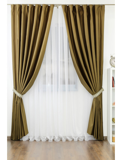 Комплект штор "Saten - 2" хаки