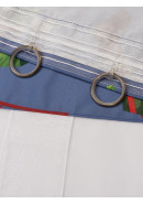 Тюль экран Санта Клаус габардин зеленый красный серо-синий