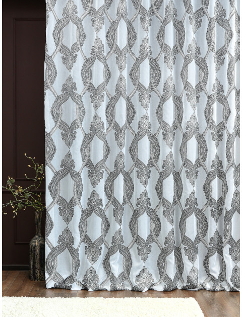 Тюль с рисунком Persian dream 8232v2 белый черный