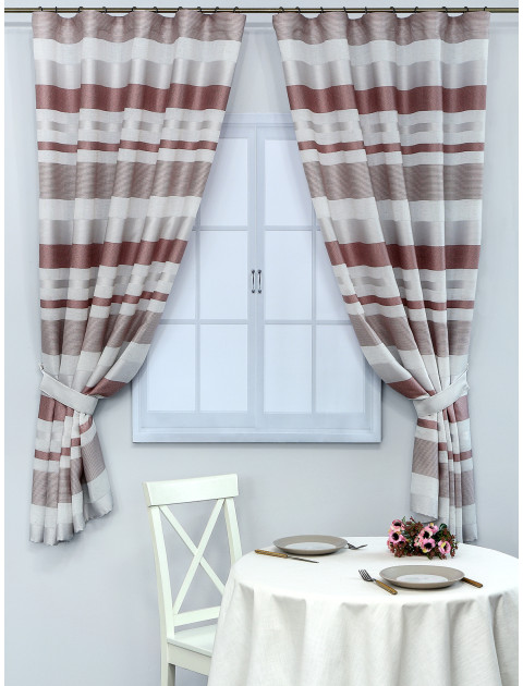 Комплект штор Konsu 13630v08 серый розово-бежевый