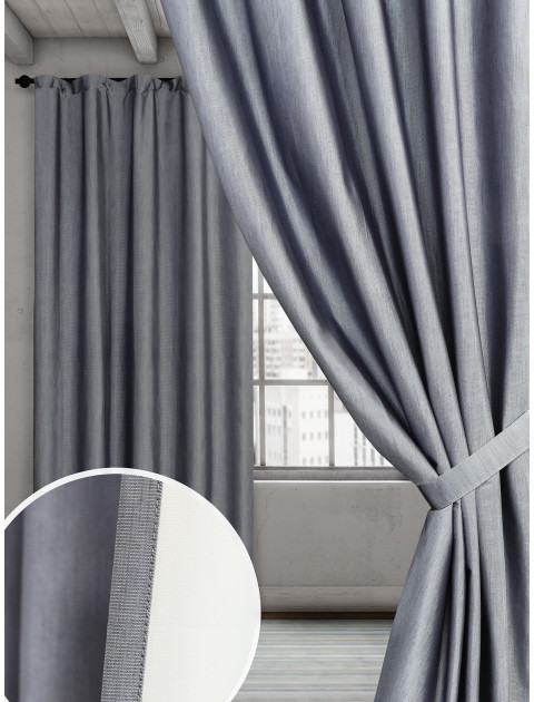 Комплект штор Флокинг блэкаут v8 джинс